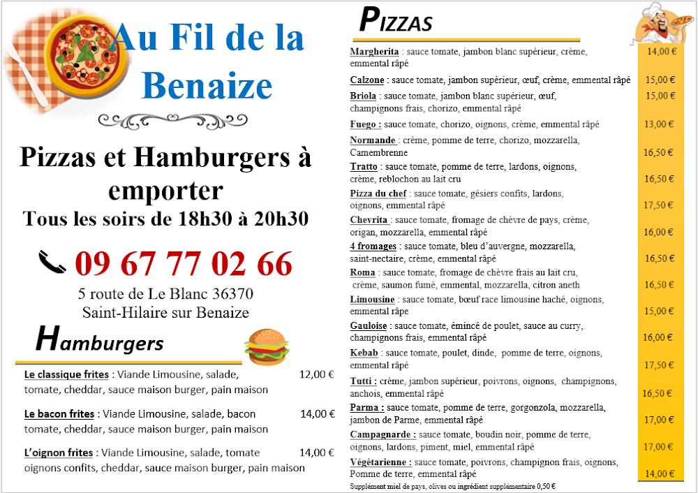 Au Fil de la Benaize - Menu Image 1